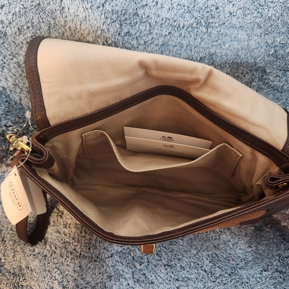 NWT Coach Legacy Haircalf Large Flap Clutch in brass camel - Picture 9 of 10